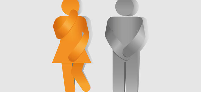 Grafik einer weiblichen und einer männlichen Strichfigur welche andeutet, dass beide auf die Toilette müssen | iStock / Naeblys